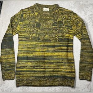 Vintage Espirit Women’s Wool Blend Knit Green Yellow Pullover Sweater Size Large